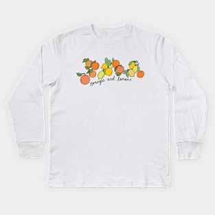 Oranges and lemons with text Kids Long Sleeve T-Shirt